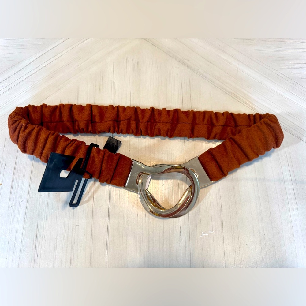 NWT - Express Suede Pleated Cross Hooking Corset Belt - Size S/M